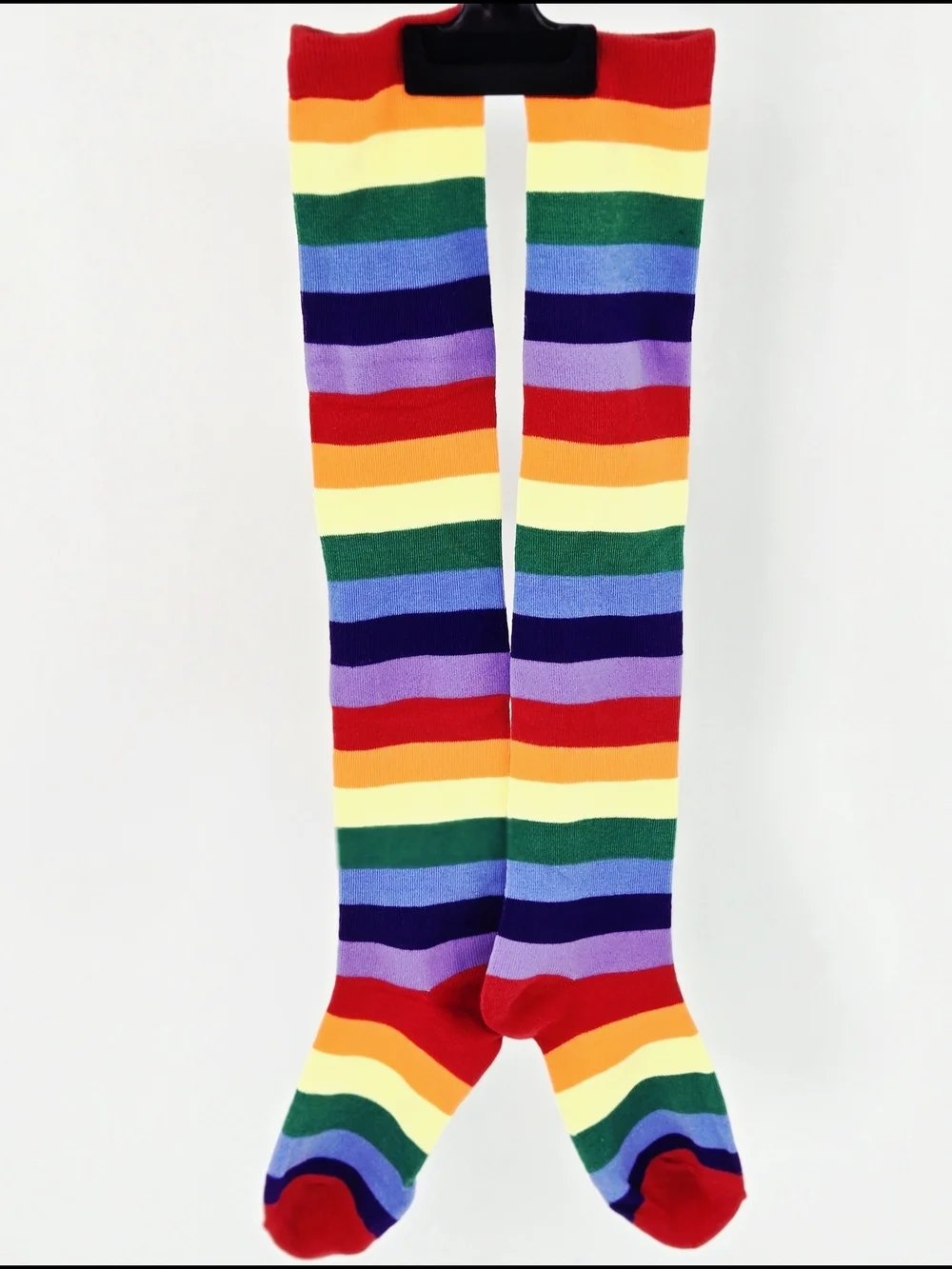 NEW! 🌈 🧦 PRIDE & SOLIDARITY Rainbow Striped HIGH SOCKS CUTE RETRO FUN ONE SIZE